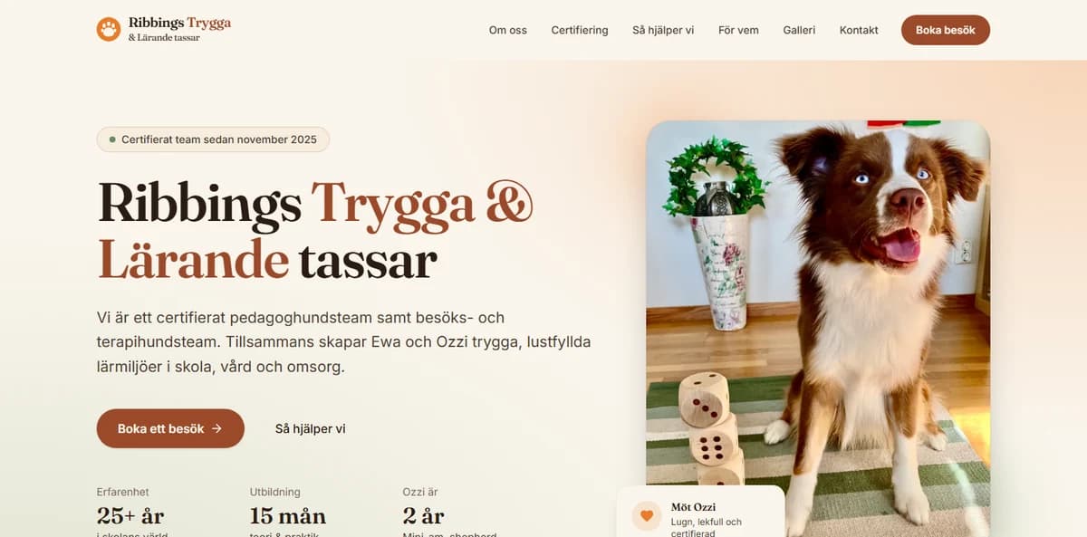 Ribbings Trygga och Lärande tassar startsida