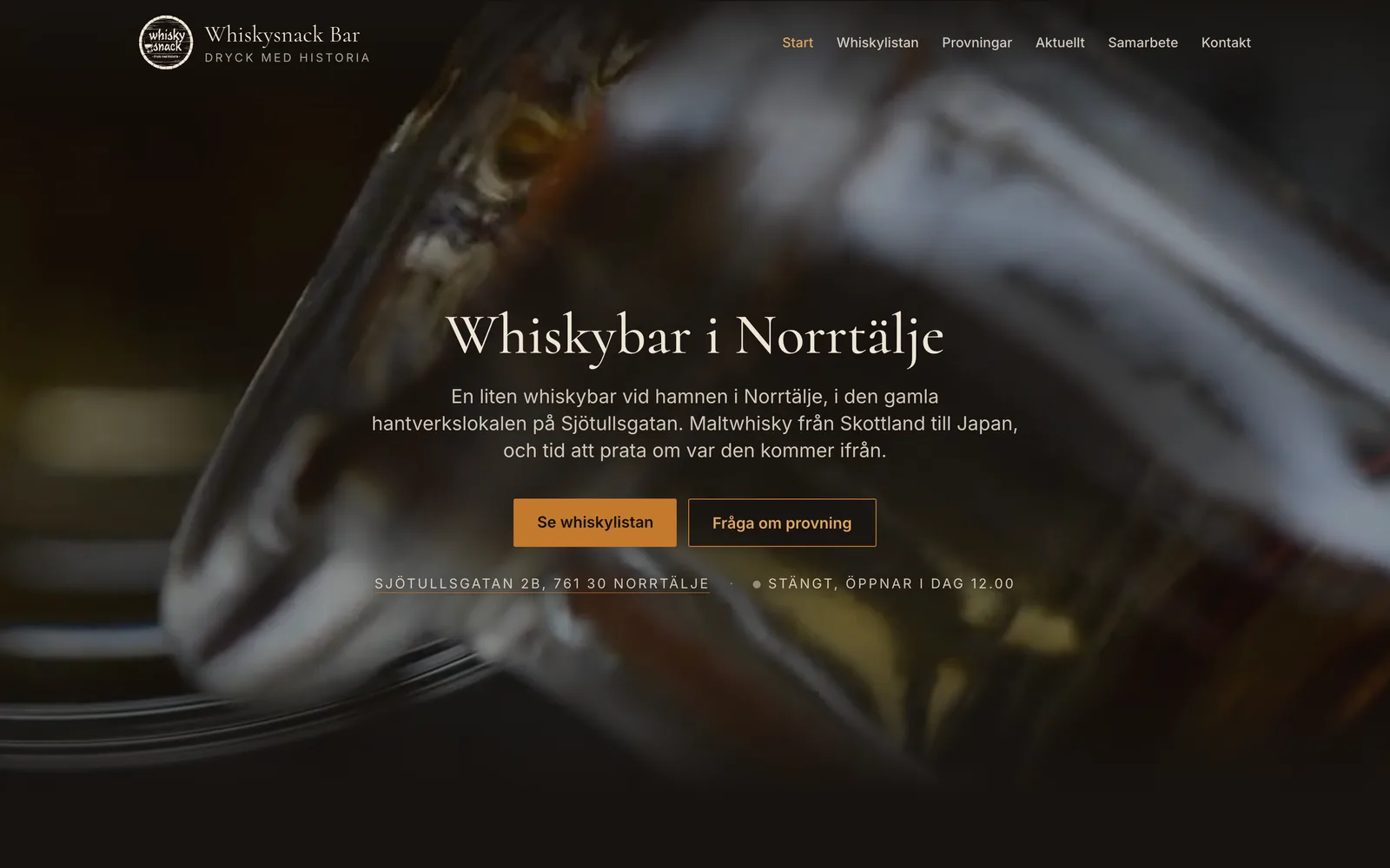 Whiskysnack Bar startsida